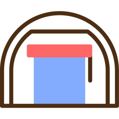 Kamp çadırı ikonu doldurulmuş - taslak biçimi