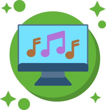 Müzik. Web simgesi basit illüstrasyon