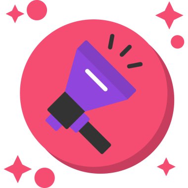 Reklam pazarlama megafon simgesi düz stil