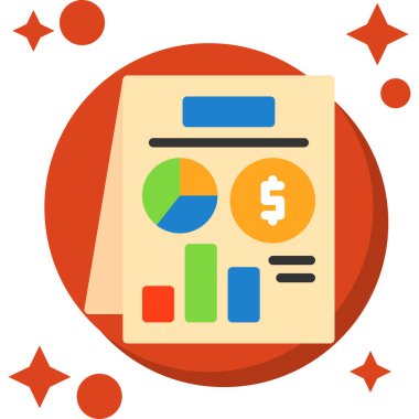 muhasebe düz simgesi, vektör illüstrasyonu