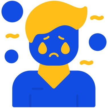 üzgün emoji simgesi, vektör illüstrasyonu