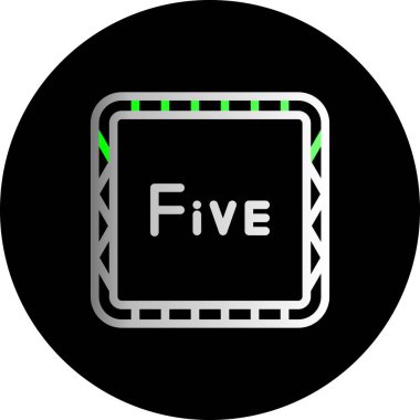 5 rakamlı siyah bir düğme.