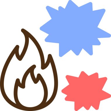 Şenlik ateşi alev simgesi - taslak biçimi