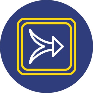 ok sağ yön simgesi rozet biçiminde