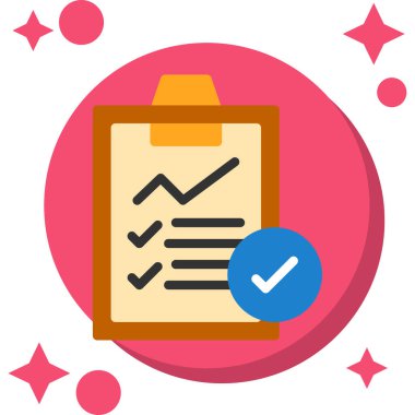 Liste kontrol listesi simgesi düz biçimli