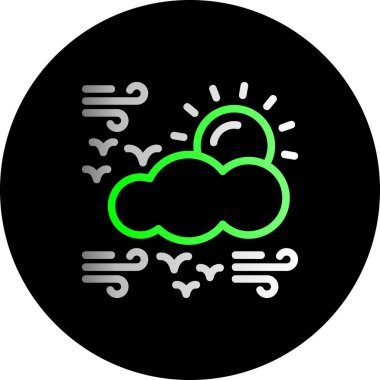 Benzersiz bulut hava çizgisi vektör simgesi