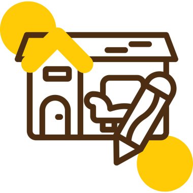 Eve. Web simgesi basit illüstrasyon