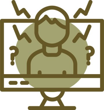 Online konferans. Web simgesi vektör illüstrasyonu