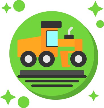 Traktör ikonu. düz resimleme