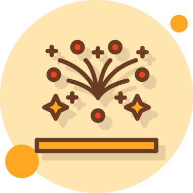 Havai fişekler. Web simgesi basit illüstrasyon