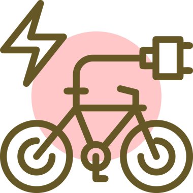 Elektrikli bisiklet. Basit resimleme