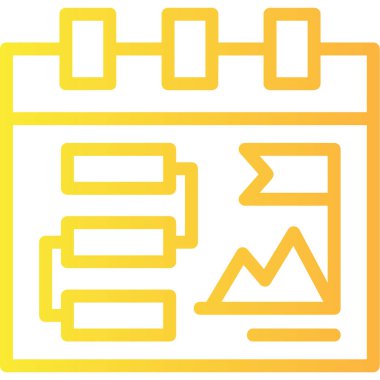 Dolu takvim tarih çizelgesi simgesi - taslak biçimi