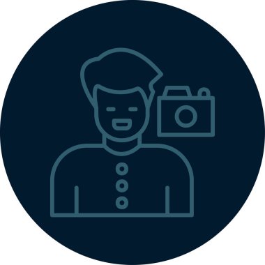 Kameralı adamın vektör illüstrasyonu