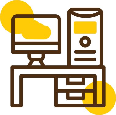 Web simgesi vektör illüstrasyonlu bilgisayar masaüstü