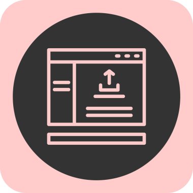 Doğrusal Yuvarlak Ağ simgesi, vektör illüstrasyonu yükle