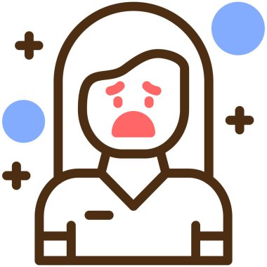 üzgün yüz simgesi, vektör illüstrasyonu