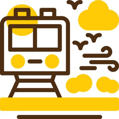 tren. Web simgesi basit illüstrasyon