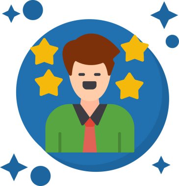 Yıldızlarla dolu bir iş adamı. vektör illüstrasyonu.