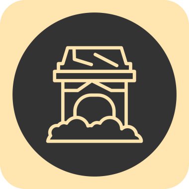 Modern bina ikonundan yoksun vektör illüstrasyonu