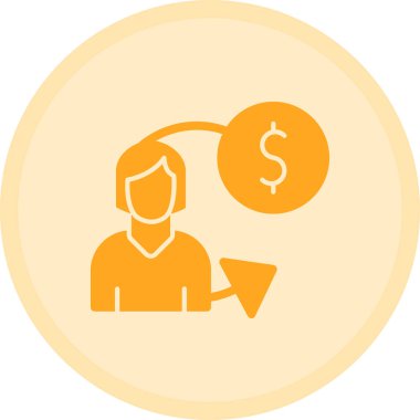 Dolar işareti olan bir kişinin vektör çizimi