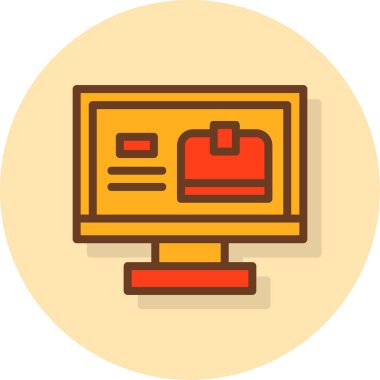 Bilgisayar. Web simgesi basit illüstrasyon