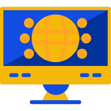 Bilgisayar. Web simgesi basit illüstrasyon