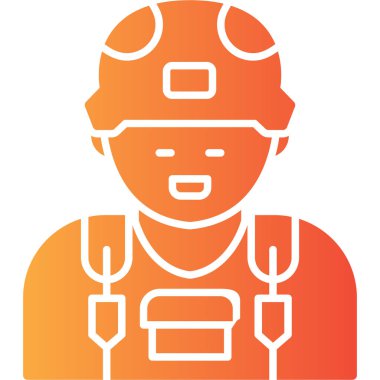 Bir işçi simgesinin vektör illüstrasyonu