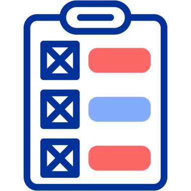 Bir testin basit bir simgesinin vektör çizimi