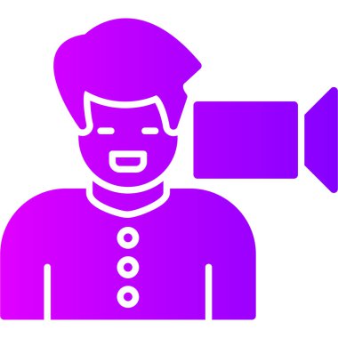 Mikrofonlu bir adamın vektör çizimi