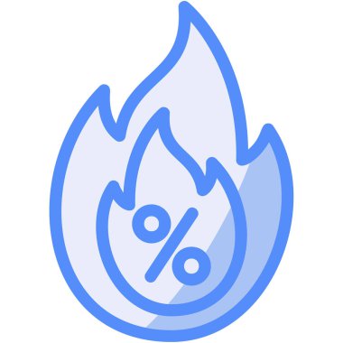 alevli ateş indirimi simgesi doldurulmuş taslak biçimi