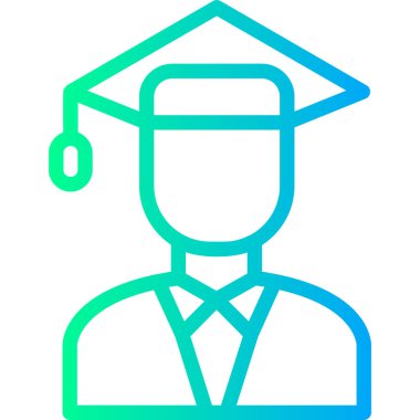 Öğrenci şapkası simgesi. Beyaz arkaplanda izole edilmiş web tasarımı için öğrenci başlığı vektör simgesi