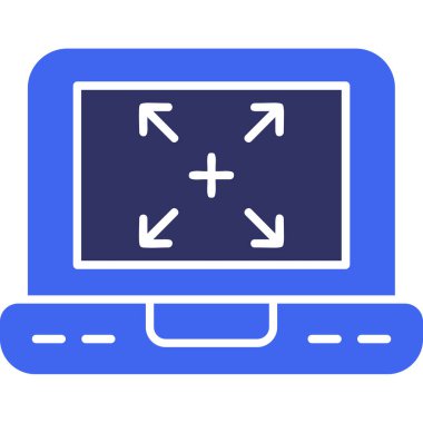 Vektör Laptop Simgesi, vektör illüstrasyonu