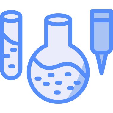 lab test tüp simgesi doldurulmuş dış hat biçimi