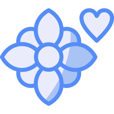 Çiçek süsleme simgesi - taslak biçimi