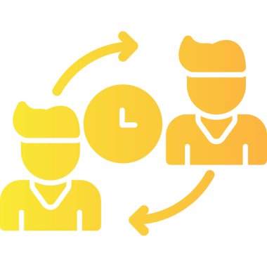 iş yönetimi düz ikon vektör illüstrasyonu