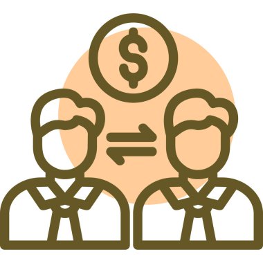 Para simgesi olan insanların vektör illüstrasyonu