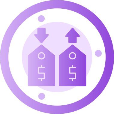 Bir dolar ile bir ev simgesinin vektör çizimi