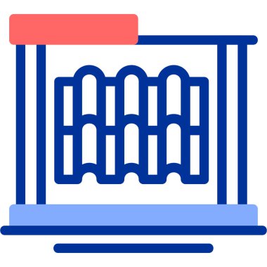 Bina. Web simgesi basit illüstrasyon