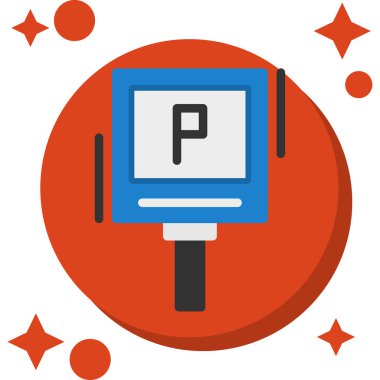 park yeri simgesi düz stil