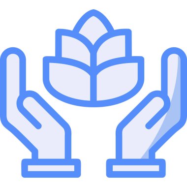 Yaprak el simgesi, vektör çizimi