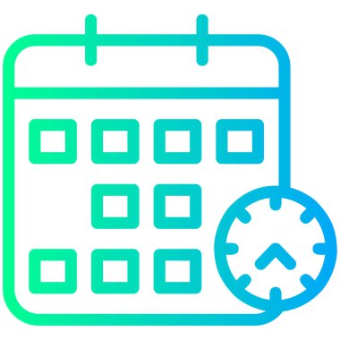 Takvim simgesi vektörü. İnce çizgi işareti. kontur sembolü çizimi