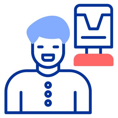 Elinde kitap olan bir adamın vektör çizimi