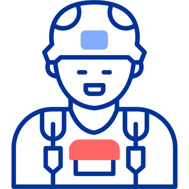 İnşaat işçisi ikonu. vektör illüstrasyonu