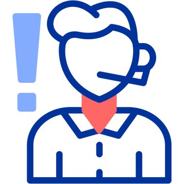 Çağrı merkezi operatör simgesi. taslak destek merkezi operatör vektör simgesi rengi düz izole