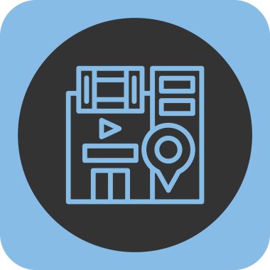 harita gezinme simgesi, basit vektör illüstrasyonu