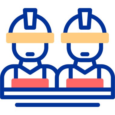 İnşaatçı inşaat endüstrisi simgesi doldurulmuş ana hatlar biçiminde