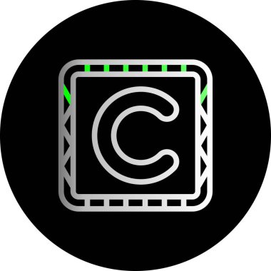 Tek bir harf simgesinin vektör illüstrasyonu