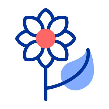 çiçek vektör renk çizgisi simgesi