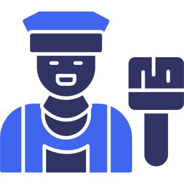 İşçi. Web simgesi basit illüstrasyon