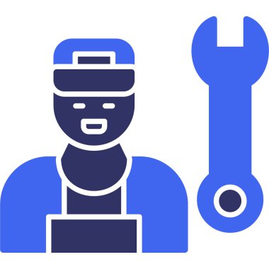 Tesisatçı. Web simgesi basit illüstrasyon